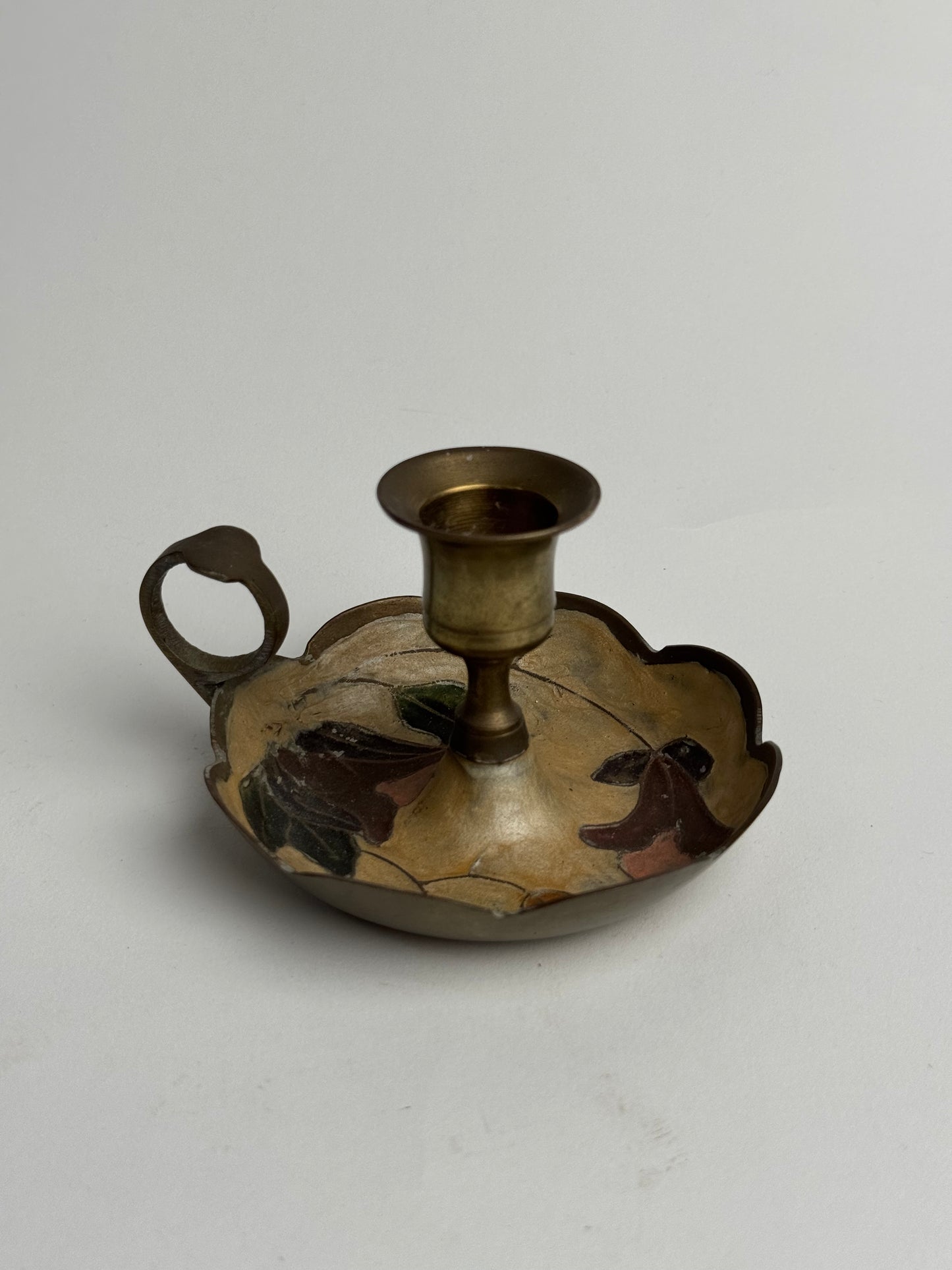 Vintage Scalloped Floral Candle Holder