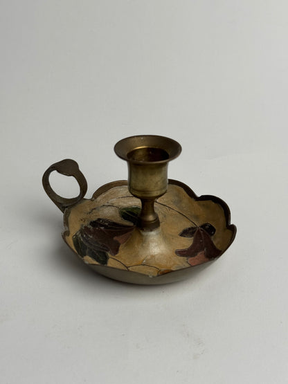 Vintage Scalloped Floral Candle Holder