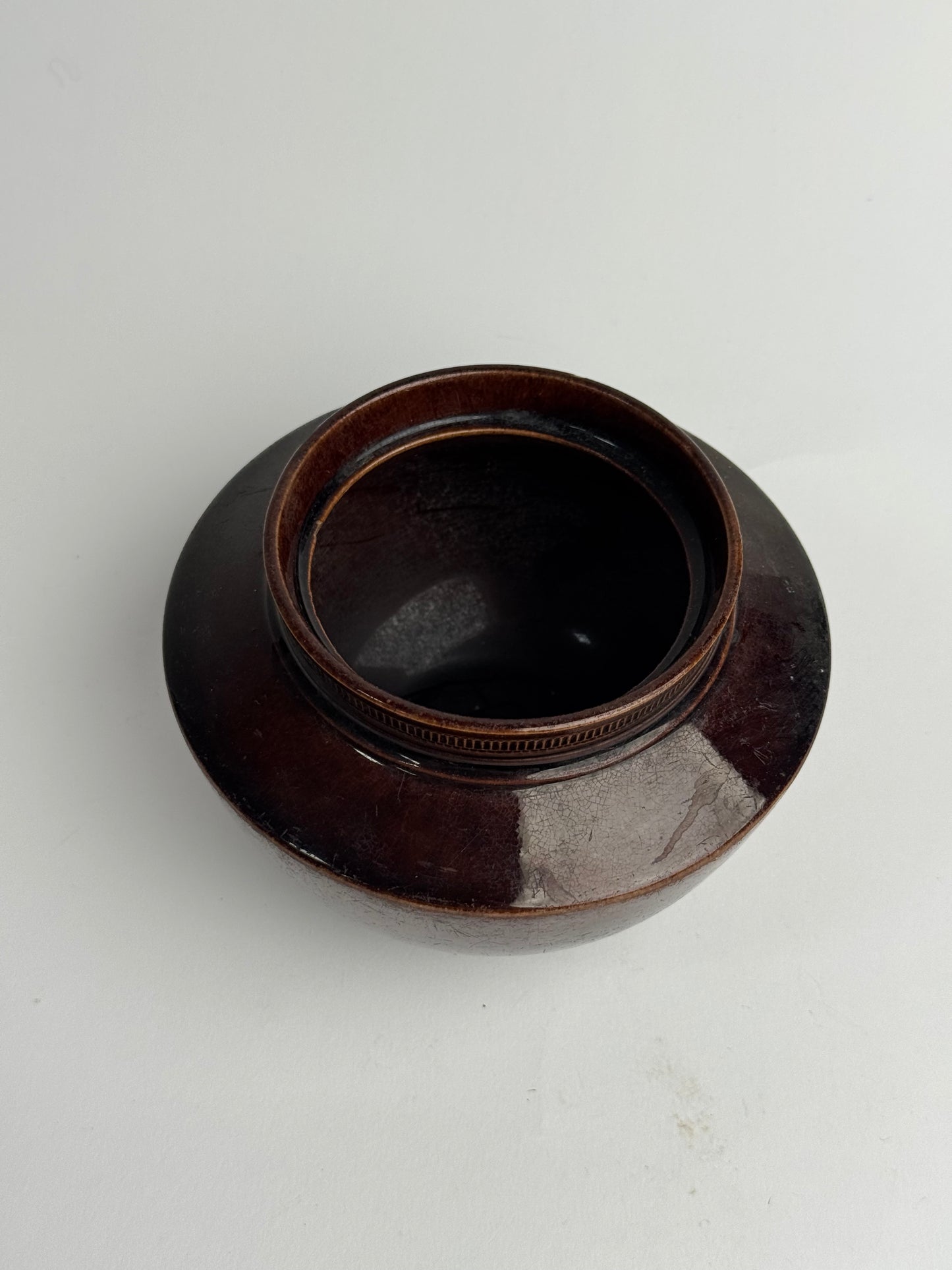 Deep Brown Vintage Tapered Pot