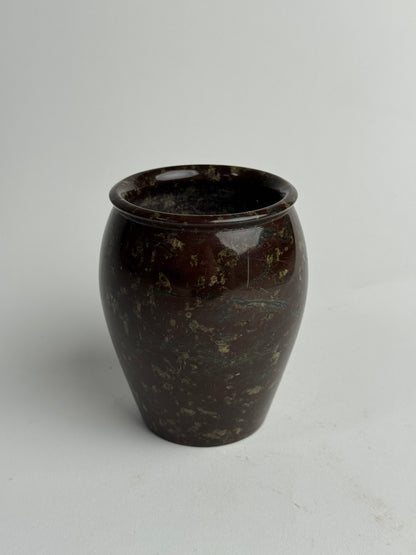 Small Deep Brown Marble Pot