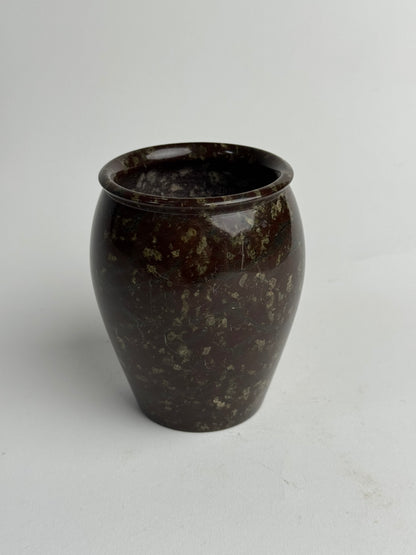 Small Deep Brown Marble Pot