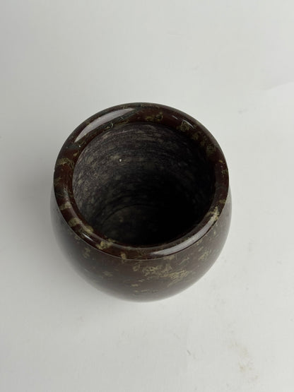 Small Deep Brown Marble Pot