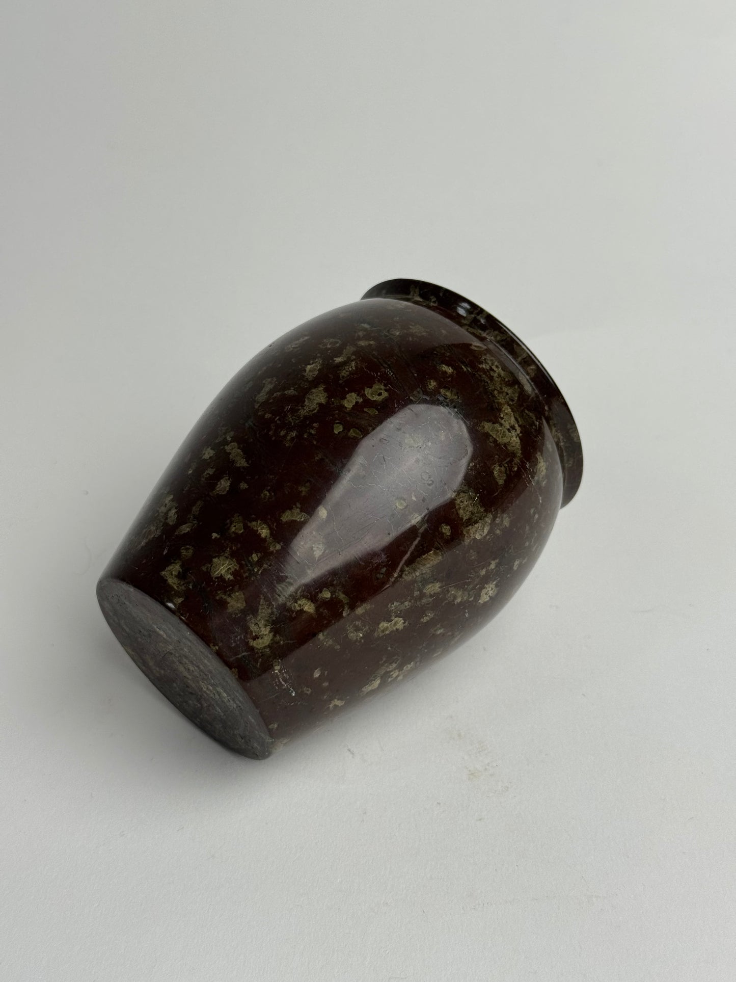 Small Deep Brown Marble Pot