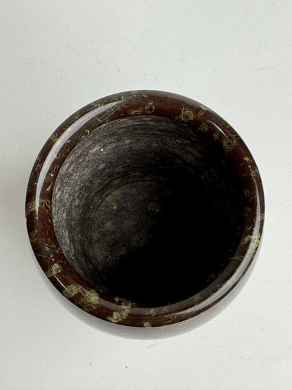 Small Deep Brown Marble Pot