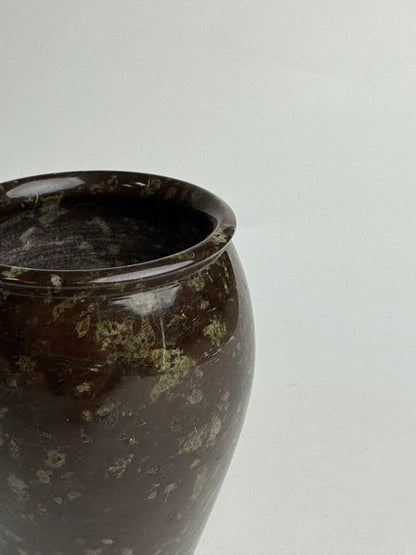Small Deep Brown Marble Pot