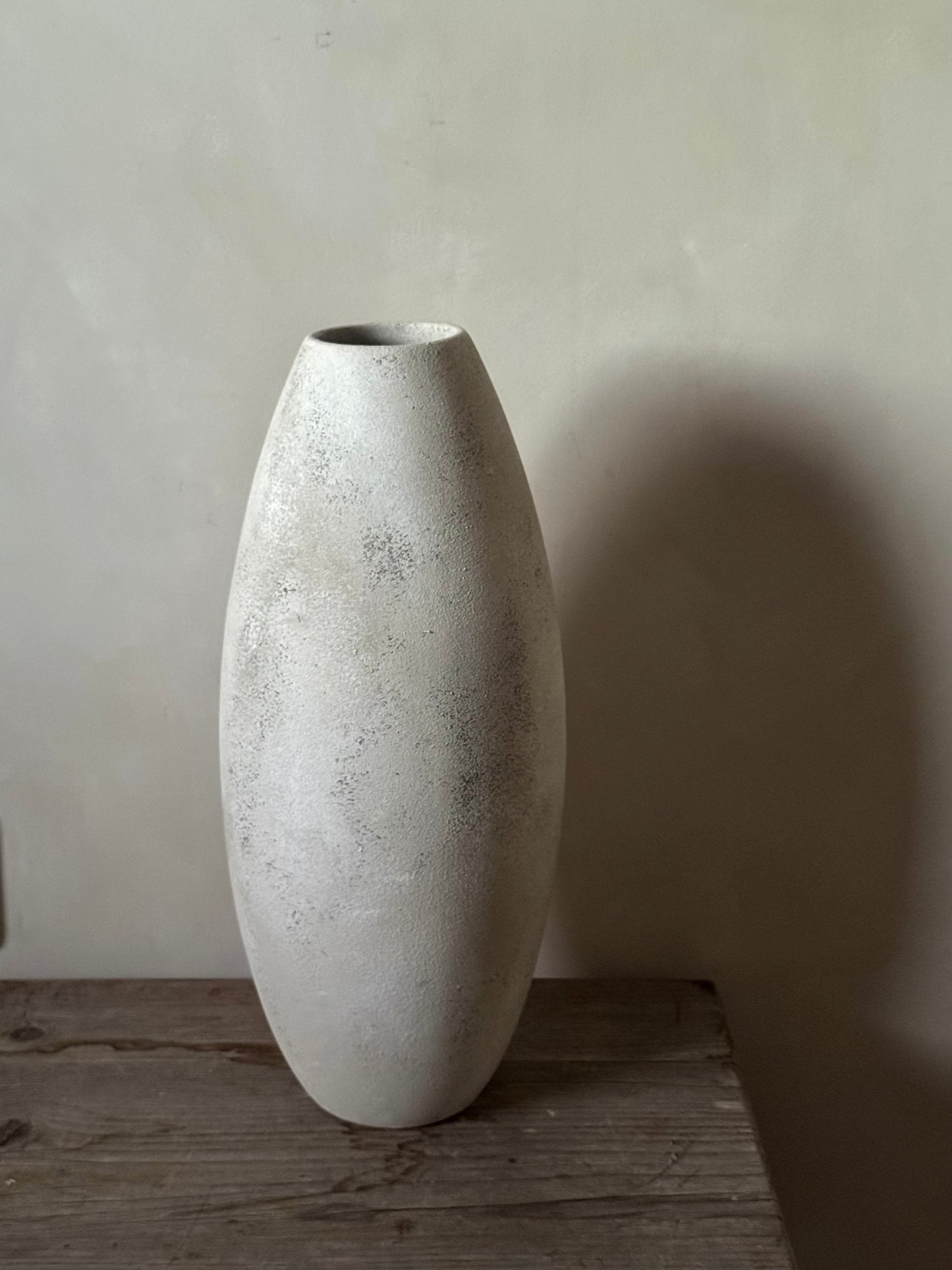 Up-cycled  |  stone effect off-white/beige slim vase