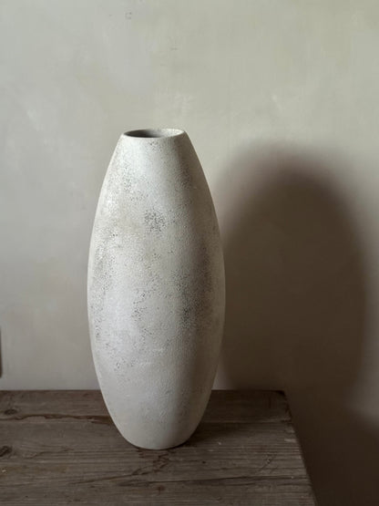 Up-cycled  |  stone effect off-white/beige slim vase