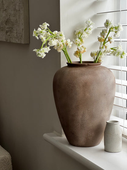 Up-cycled  |  WATERTIGHT warm beige earthy clay-like urn
