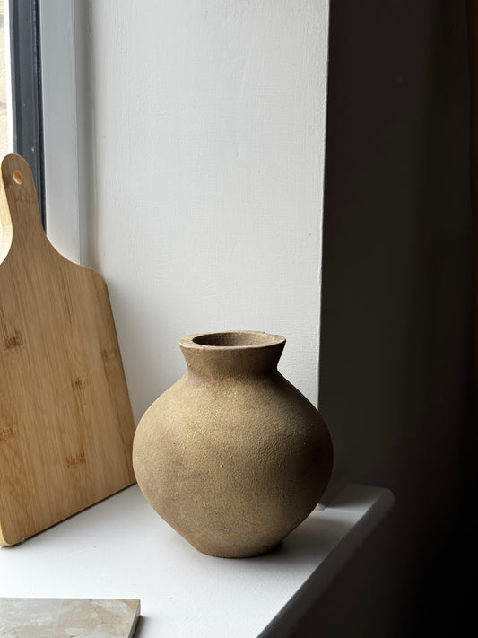 Up-cycled  |  warm brown rounded tapered vase