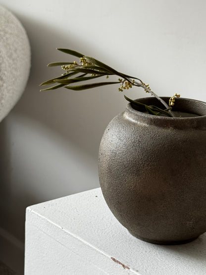 Up-cycled  |  WATERTIGHT earthy brown small rounded urn