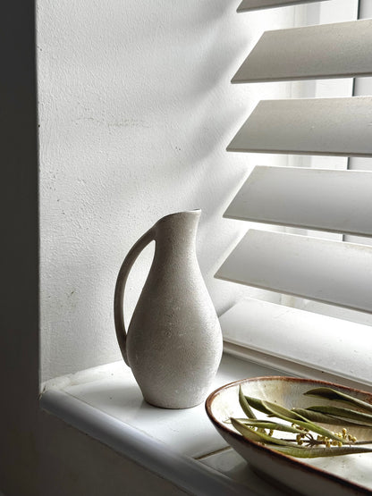 Up-cycled  |  small off-white slim handled jug