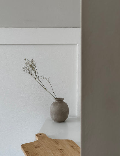 Up-cycled  |  small light beige stone-effect vase