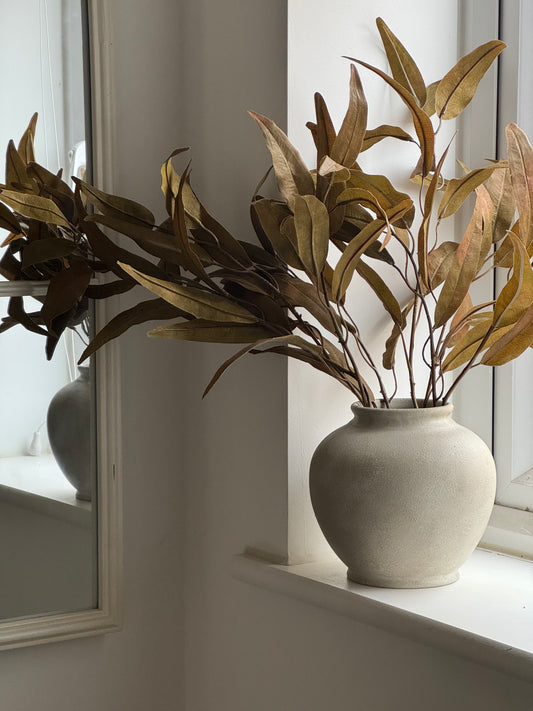Faux Olive Brown Eucalyptus Spray