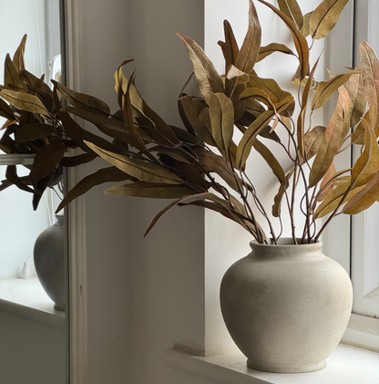 Faux Olive Brown Eucalyptus Spray