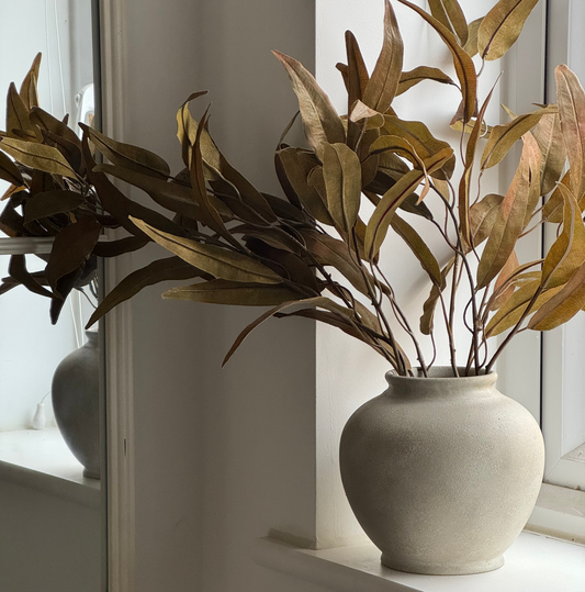 Faux Olive Brown Eucalyptus Spray