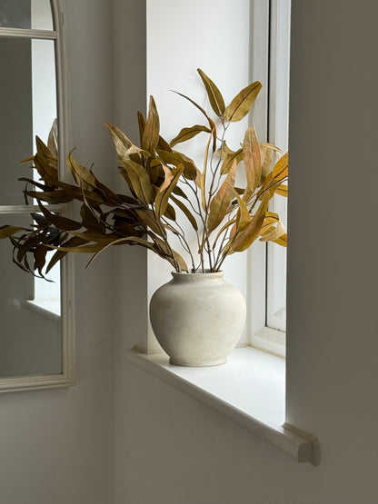Faux Olive Brown Eucalyptus Spray