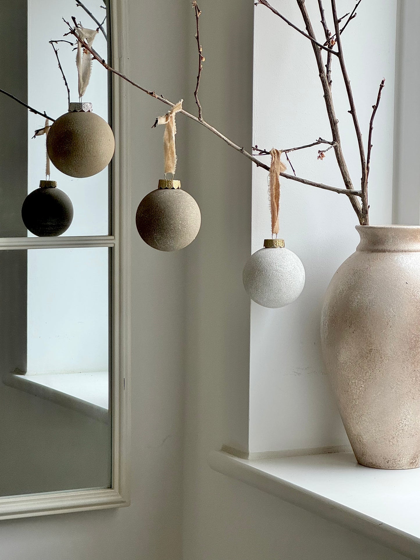 Neutral up-cycled bauble DARK BEIGE