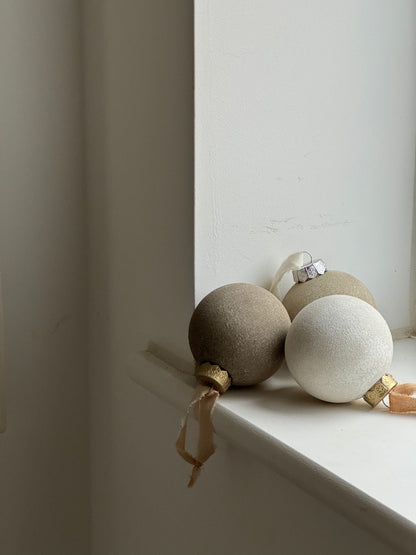 Neutral up-cycled bauble BEIGE