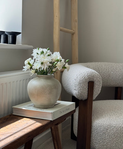Up-cycled  |  WATERTIGHT light beige stone-effect rounded vase