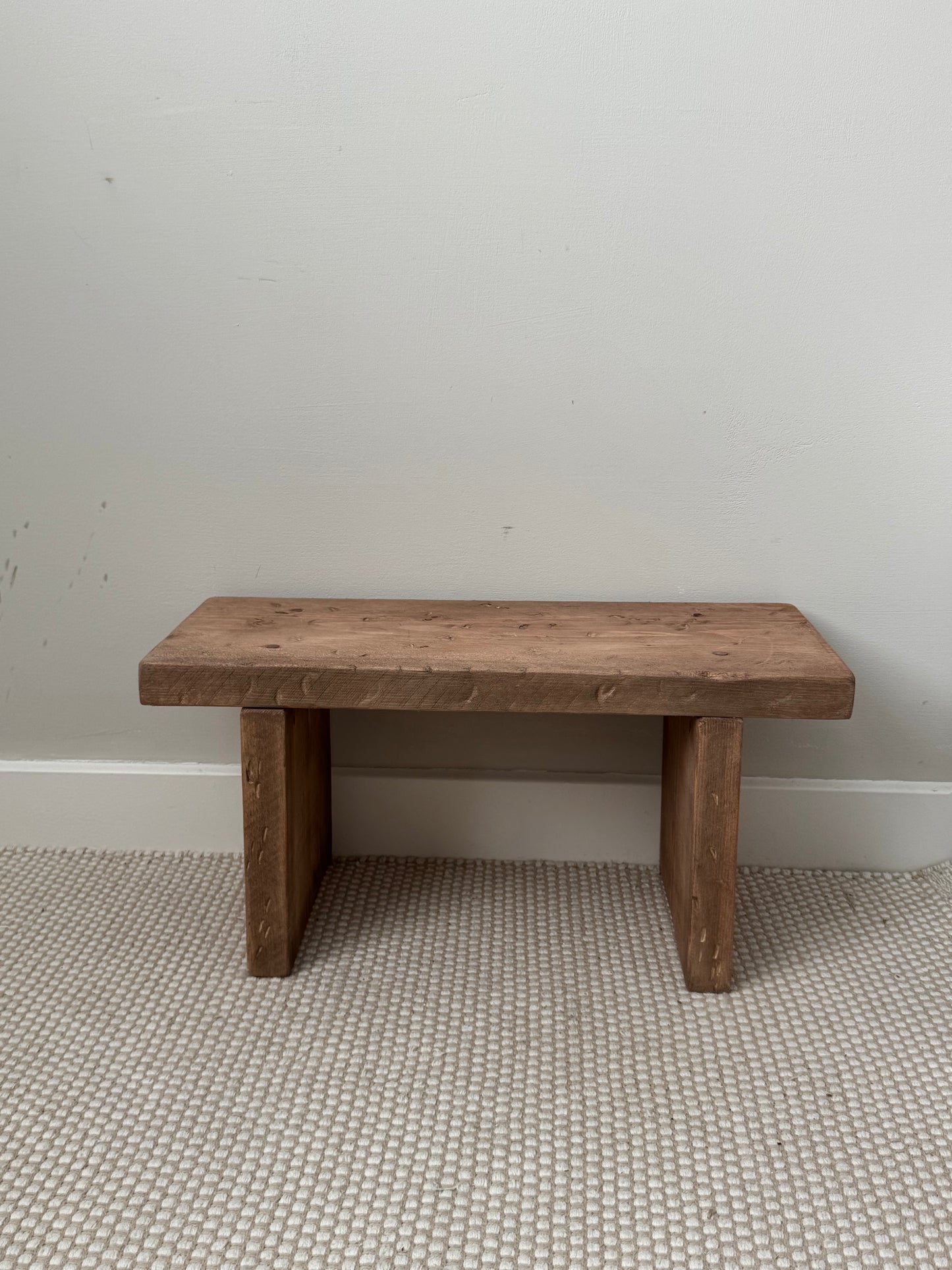Handmade Aged Effect Wood Stool - Delilah