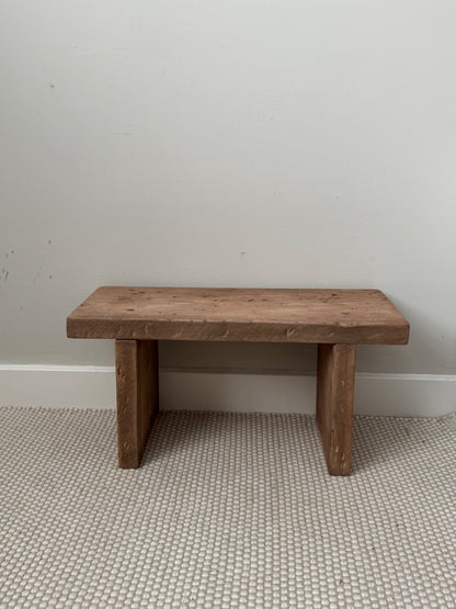 Handmade Aged Effect Wood Stool - Delilah