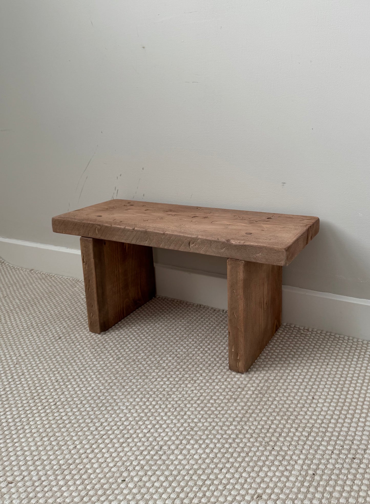 Handmade Aged Effect Wood Stool - Delilah