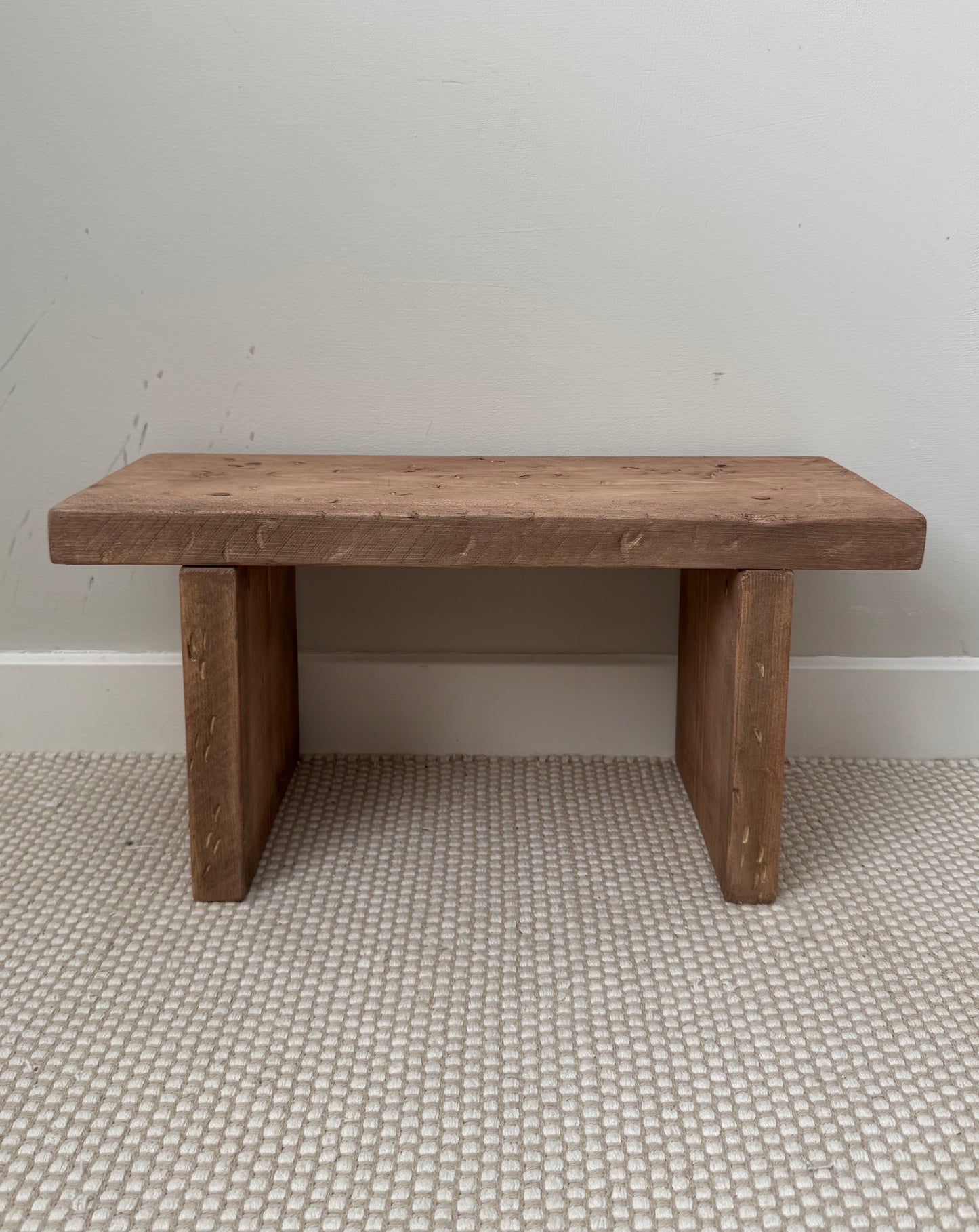 Handmade Aged Effect Wood Stool - Delilah