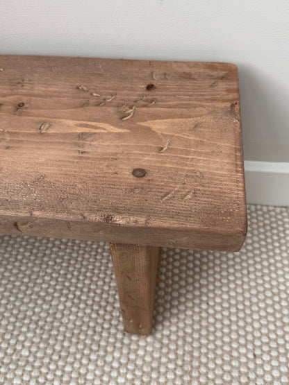 Handmade Aged Effect Wood Stool - Delilah