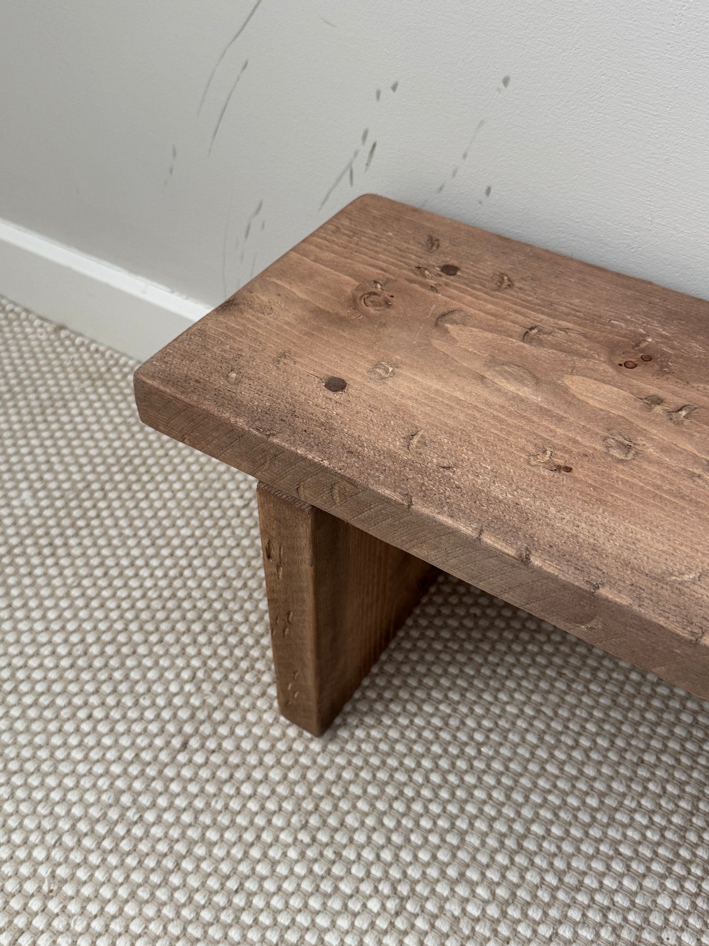 Handmade Aged Effect Wood Stool - Delilah