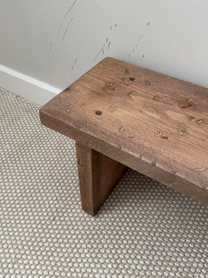 Handmade Aged Effect Wood Stool - Delilah