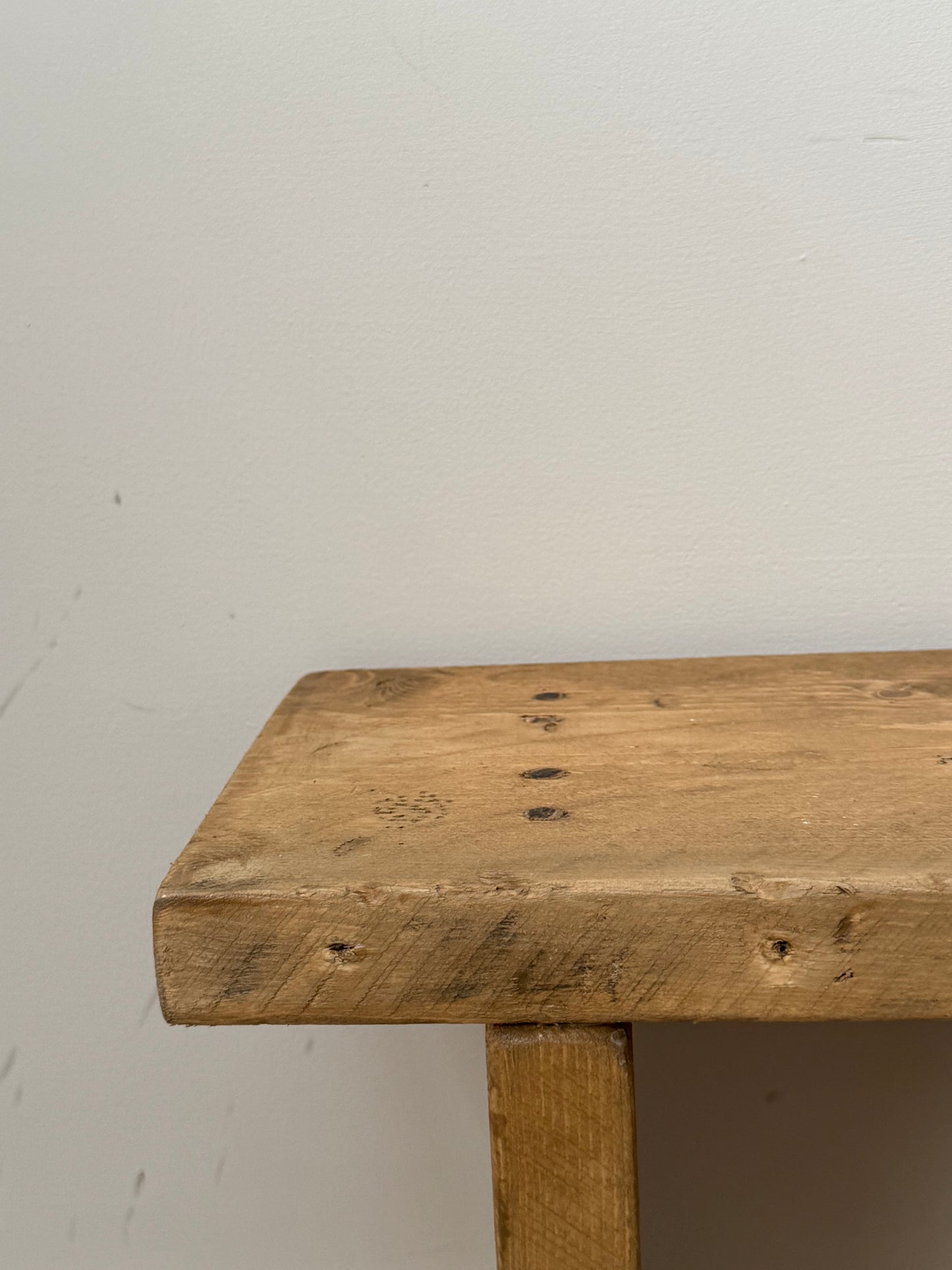 Handmade Aged Effect Wood Stool - Elsie