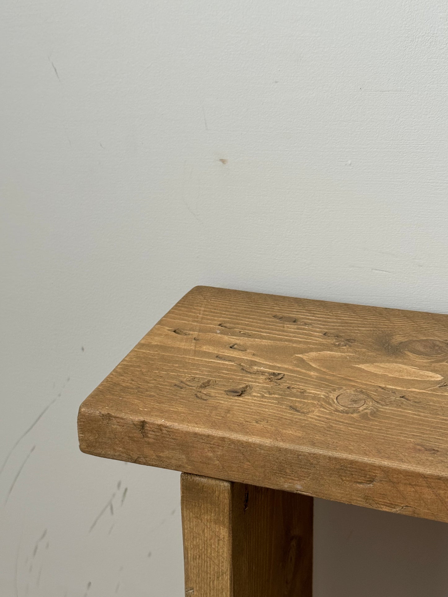 Handmade Aged Effect Wood Stool - Margot