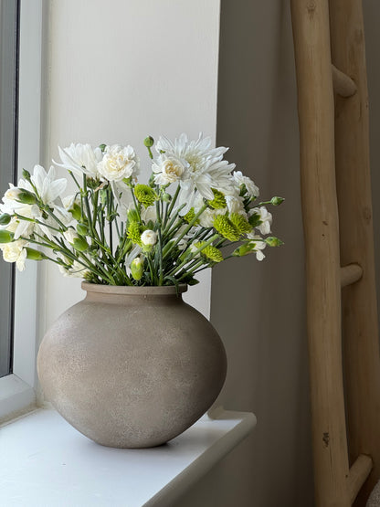 Up-cycled  |  WATERTIGHT cool beige rounded vase