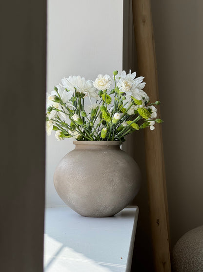 Up-cycled  |  WATERTIGHT cool beige rounded vase