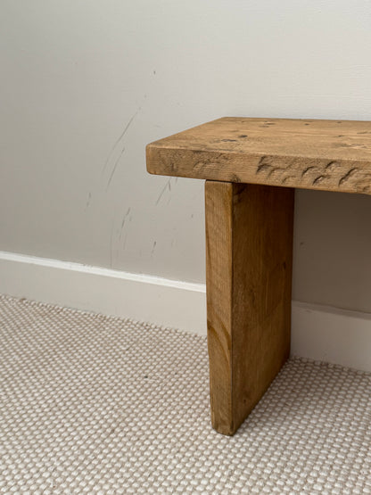 Handmade Aged Effect Wood Stool - Elsie