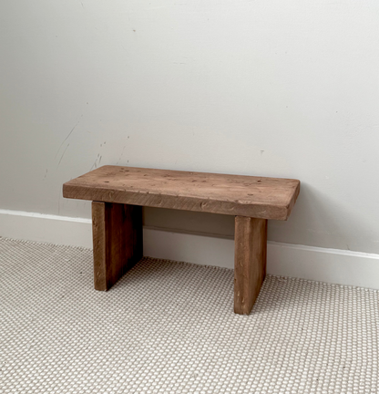 Handmade Aged Effect Wood Stool - Delilah