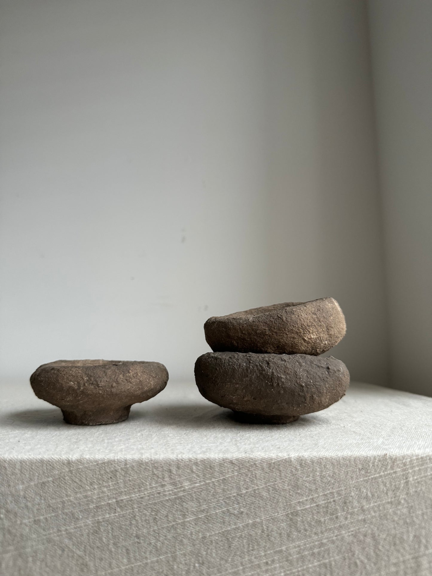 Handmade Papier-maché pinch bowls