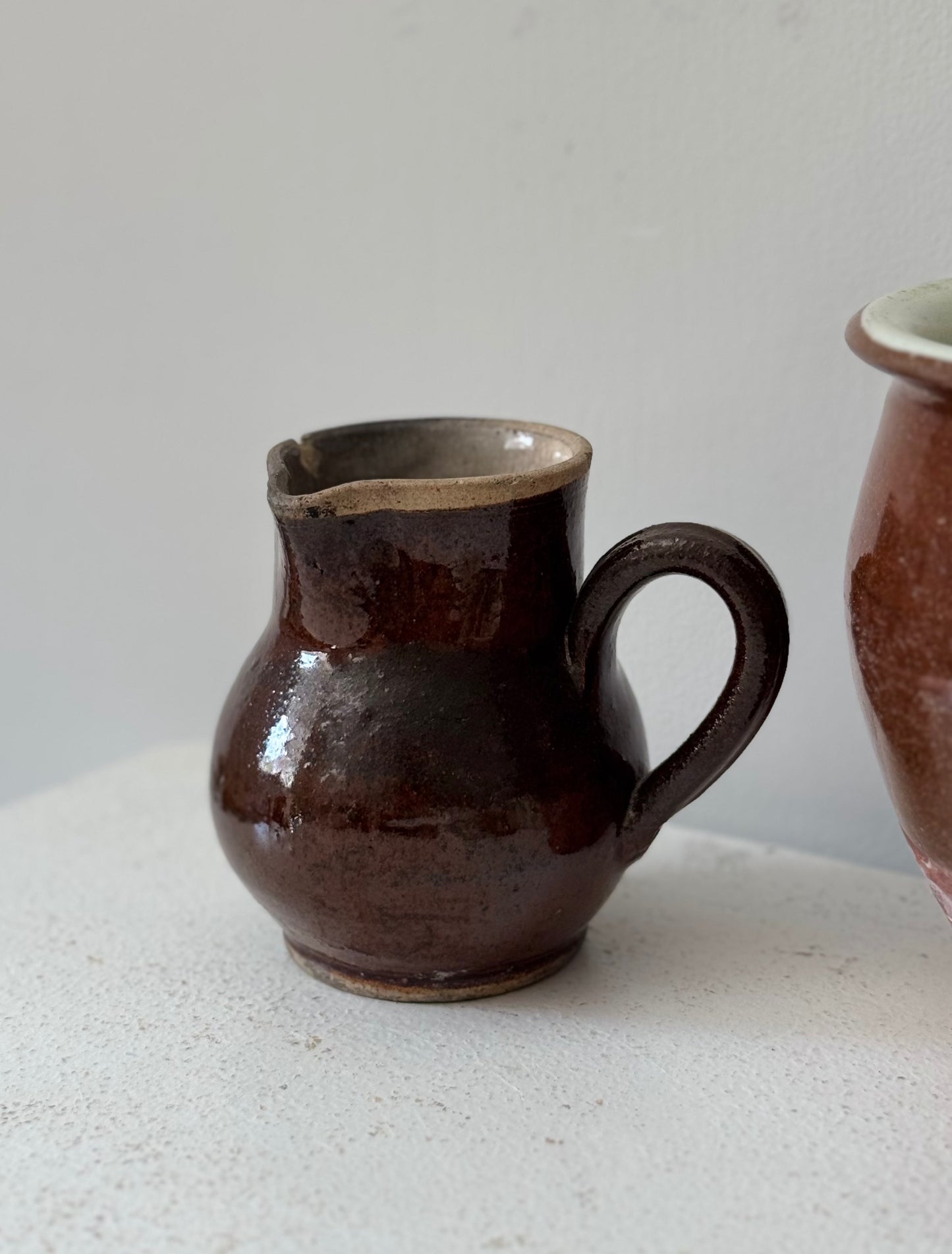 Rich Brown French Milk Jug