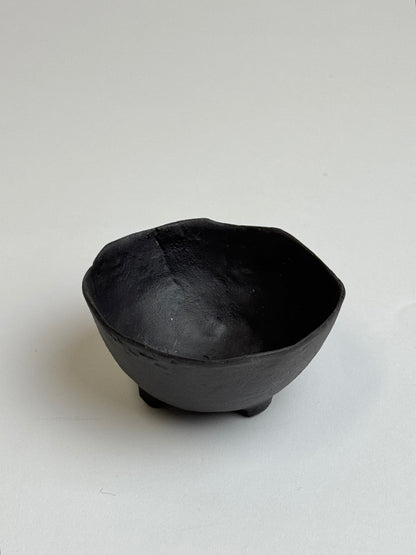 Up-cycled  |   Small wabi-sabi deep brown footed bowl