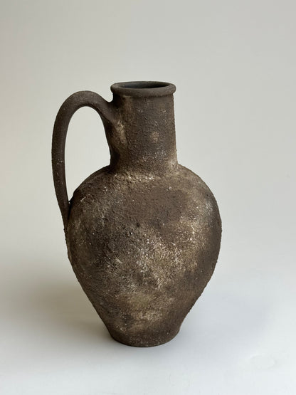 Up-cycled  |  Textured earthy brown handled jug