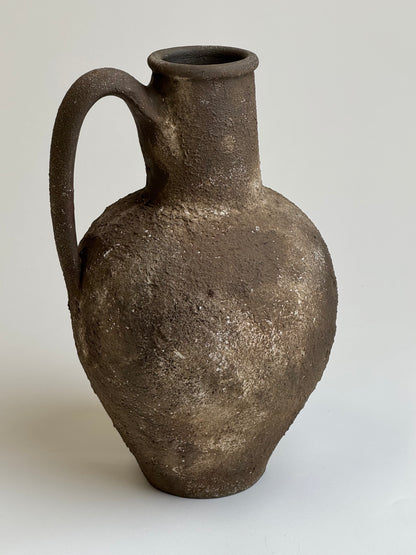 Up-cycled  |  Textured earthy brown handled jug