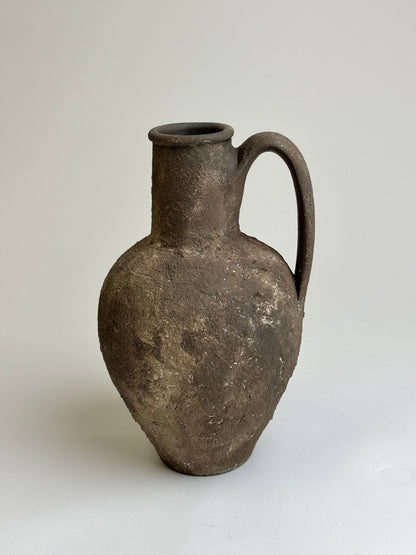 Up-cycled  |  Textured earthy brown handled jug