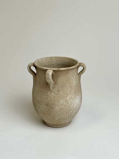 Up-cycled  |  Warm beige stone effect handled pot