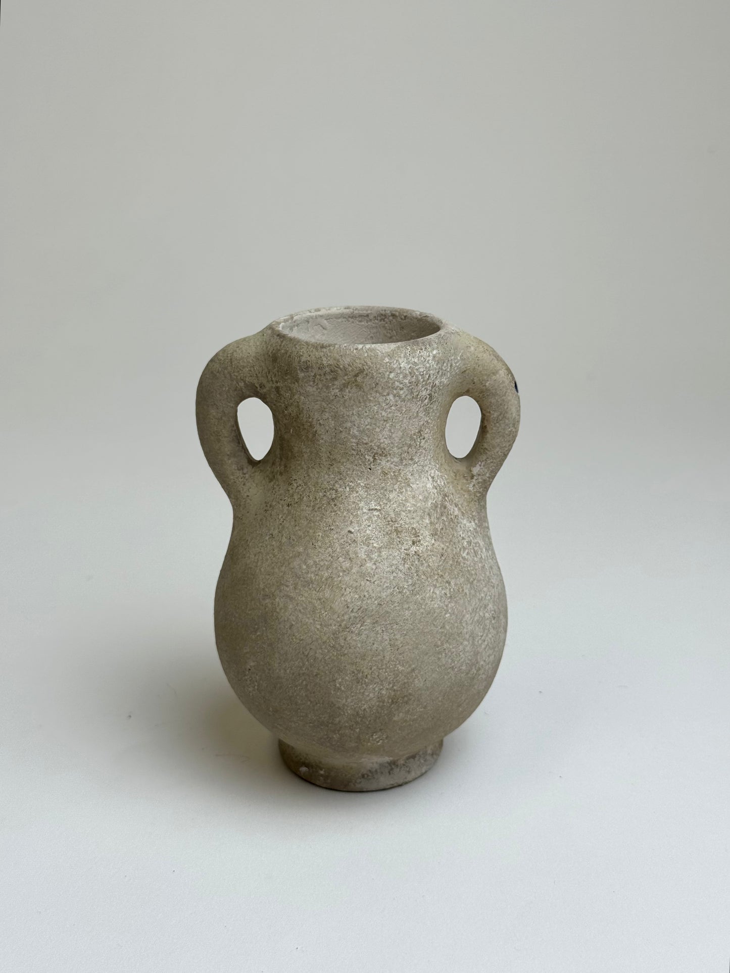 Up-cycled  |  Small beige textured twin handled vessel