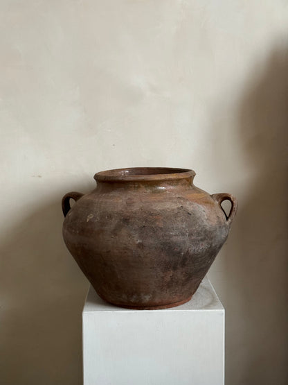 Wide Antique Romanian Twin Handled Urn