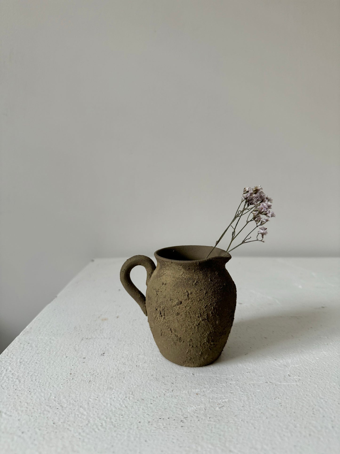 EARTH  |  warm brown textured mini handled decorative jug