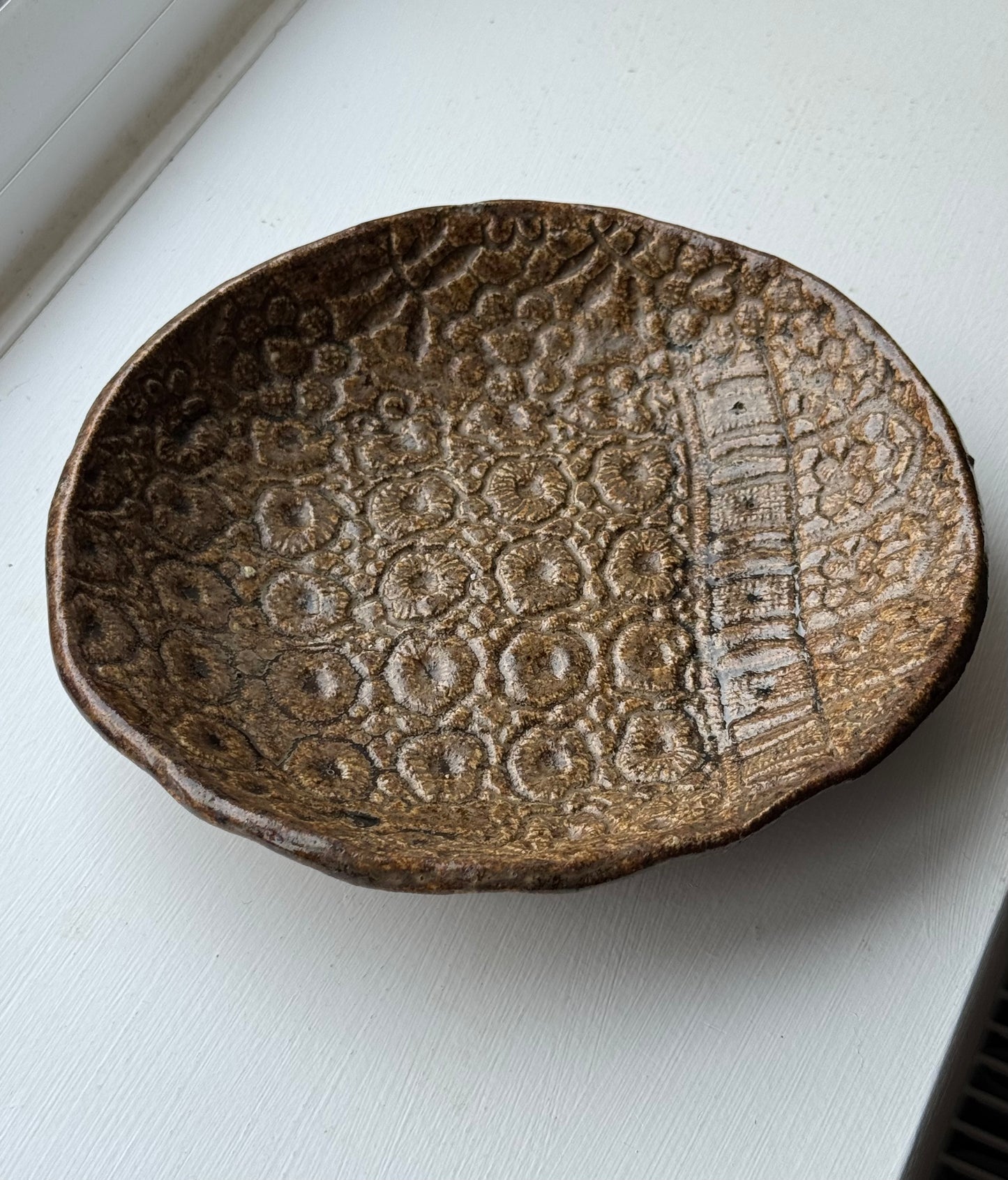 Glazed Pattern Stoneware Dish