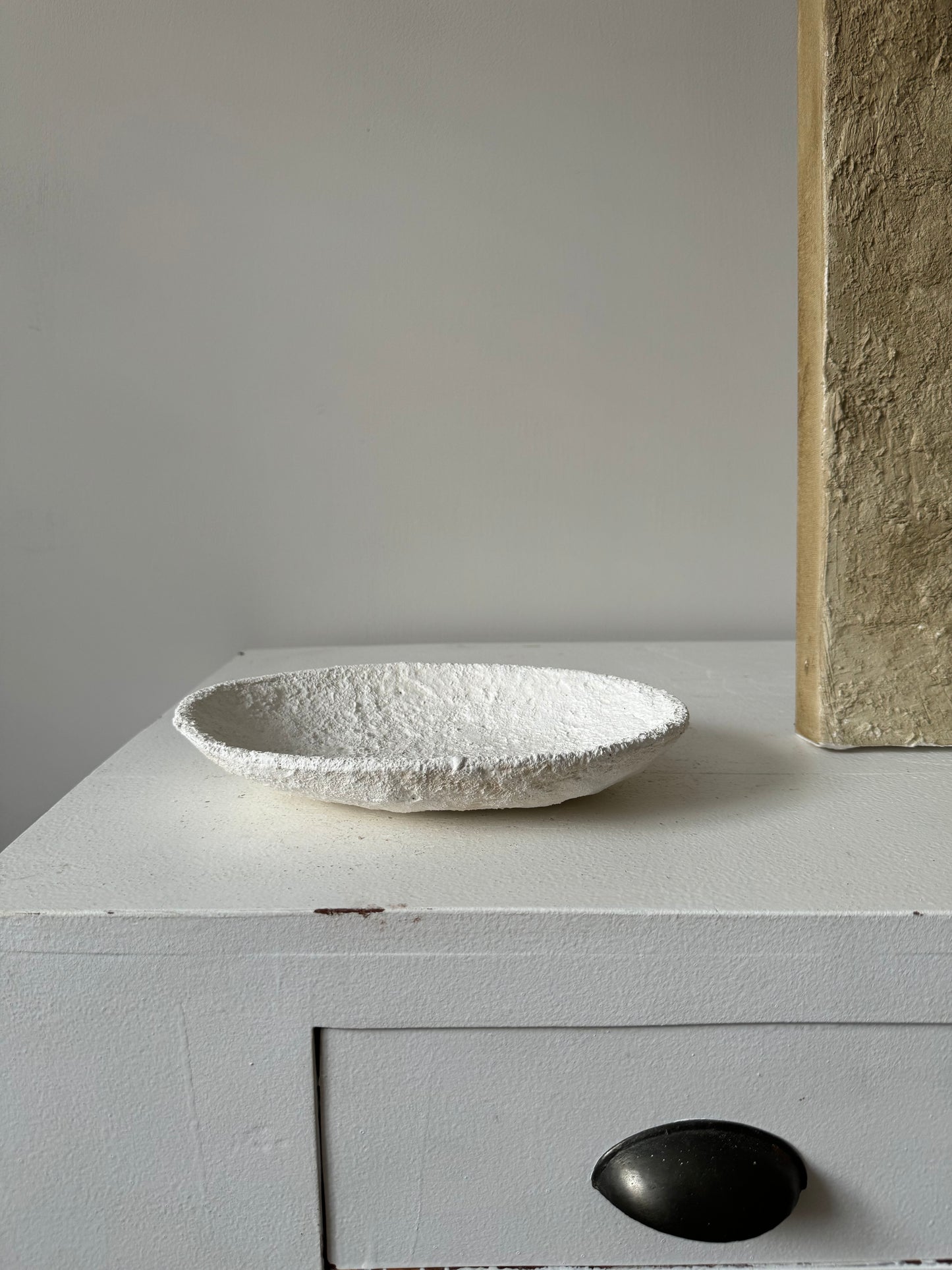 CLOUD  |  white papier mache low decorative bowl