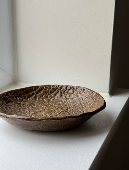 Glazed Pattern Stoneware Dish