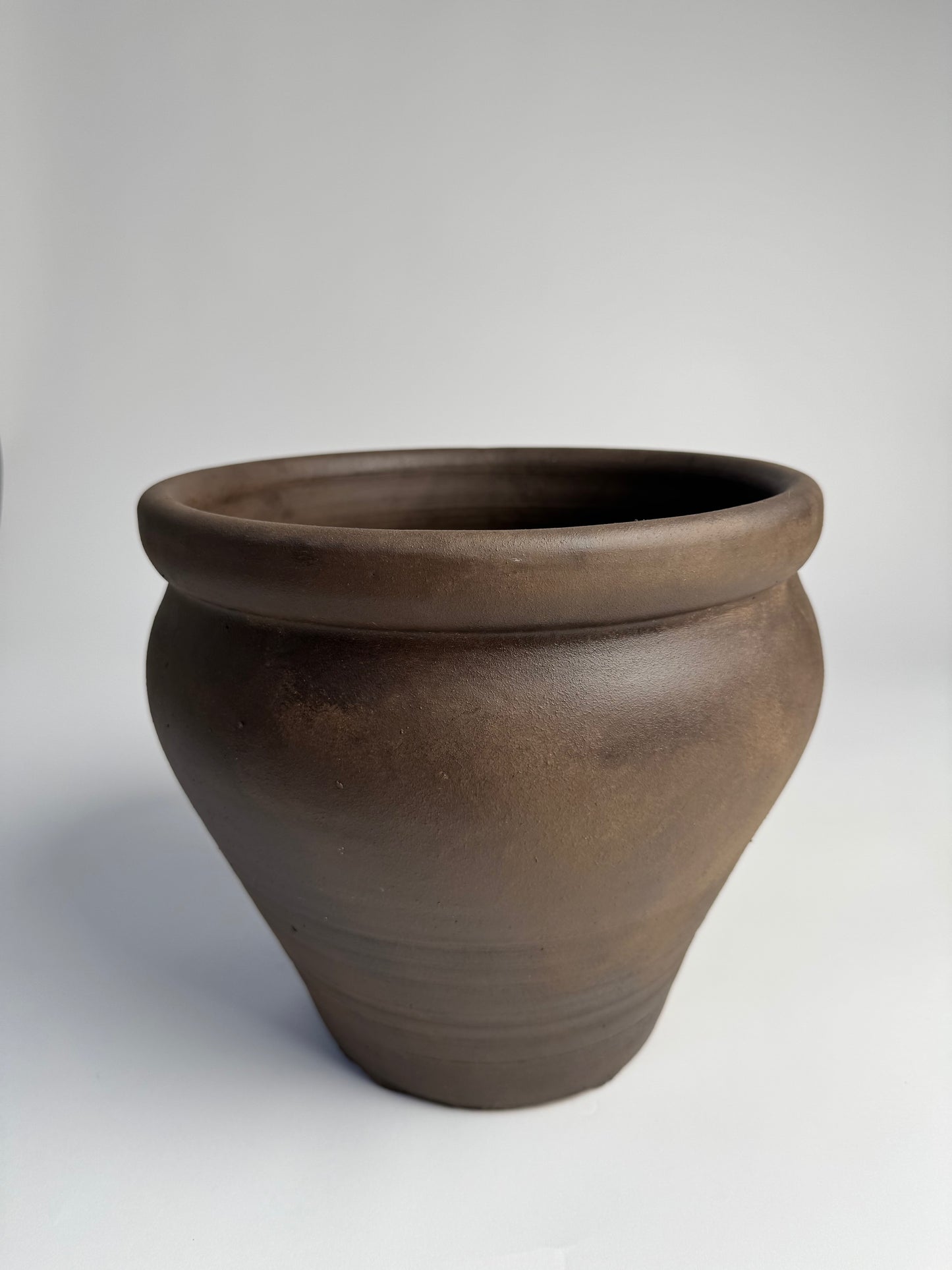 Up-cycled  |  dark earthy brown large tapered pot